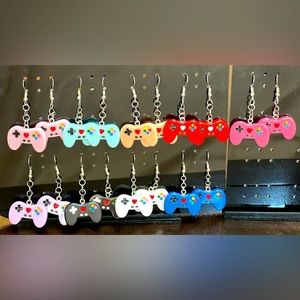 Video game controller nerdy earrings
